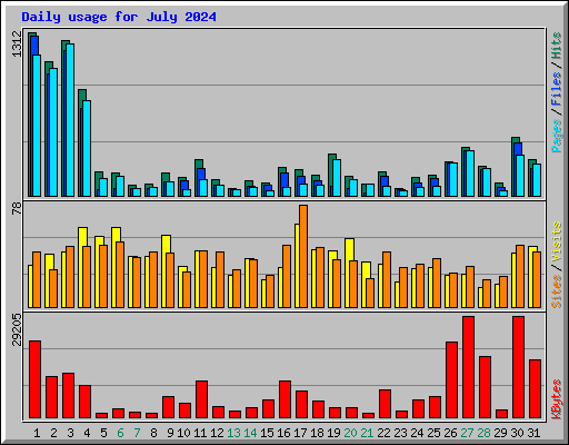 Daily usage for July 2024