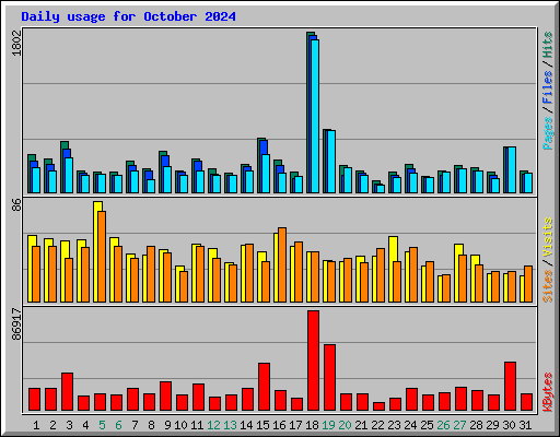 Daily usage for October 2024