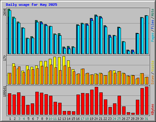 Daily usage for May 2025