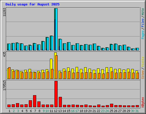 Daily usage for August 2025