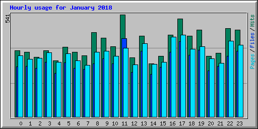 Hourly usage for January 2018