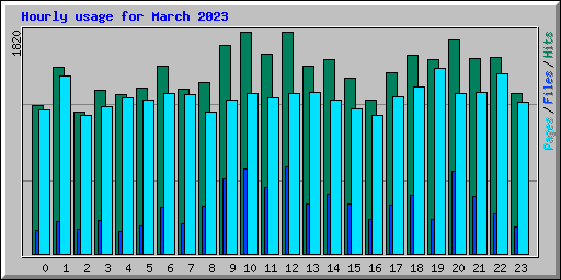 Hourly usage for March 2023