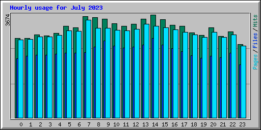 Hourly usage for July 2023