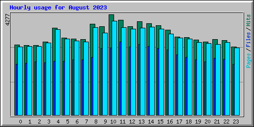 Hourly usage for August 2023