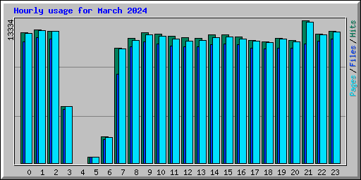 Hourly usage for March 2024